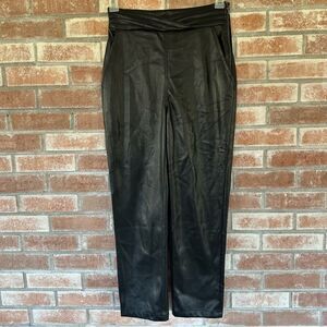 7 For All Mankind Faux Vegan Leather Straight Pants Women’s Small Black Moto